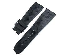 BAHDB 23mm Rubber Watchbands 24mm For CALIBRE DE CARTIER TANK SOLO SANTOS DE Waterproof Silicone Watch Strap(Black Without Buckle,24mm)