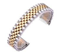 BAHDB Classical 13 17 20mm Solid Stainless Steel Watch Band，For Role X Oyster Perpetual DateJust Silver Gold Men Wrist Bracelet(E,13mm)