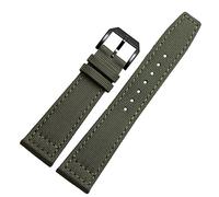 BAHDB For IWC Pilot Spitfire Timezone TopGun Strap Green Black Belts Wristwatch Straps 20mm 21mm 22mm Nylon Canvas Fabric Watch Band(Pin green black,21mm)