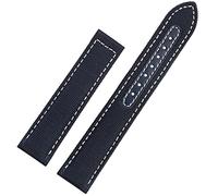 BAHDB For Omega Seamaster 300 Fabric Leather AQUA TERRA 150 cupuncture needle captain Woven Nylon Canvas Watch Strap 19mm 20mm 21mm 2mm Watchbands(Blue White no clasp,22mm)