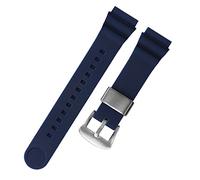 BAHDB For Seiko 5 No. Solar watchband men silicone rubber strap 22mm sports diving canned SNE537 SRPA83J1 Wrist strap(Blue silver buckle)