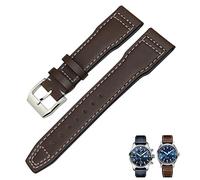BAHDB Genuine Leather Watch Strap 20mm 21mm 19mm 22mm Cowhide Watchbands For IWC Mark Big Pilot Spitfire PORTOFINO Watch Accessories(Original Brown 1,20mm)