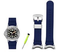 BAHDB Modified Watchband For Citizen BJ8050 BJ8050-08E Stainless Steel Lug Connection Head Little Monster Bracelet Watch Strap(Blue silver buckle)