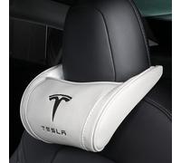 BAHELS Car Neck Pillow For Tesla Model 3 Model Y Model S Model X Car Seat Headrest Emblem Orthopedic Neck Support Rest Pillow Breathable Accessories,White-Black