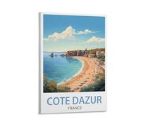 BaHeLs Cote D'Azur France Vintage Travel Posters Landscape 08x12inch(20x30cm) Canvas Wall Art Print Painting for Wall Decor Living Room Bedroom