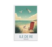 BaHeLs Ile De Re France Vintage Travel Poster Landscape 08x12inch(20x30cm) Canvas Wall Art Print Painting for Wall Decor Living Room Bedroom
