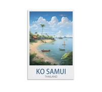 BaHeLs Ko Samui Thailand Vintage Travel Posters Landscape 08x12inch(20x30cm) Canvas Wall Art Print Painting for Wall Decor Living Room Bedroom