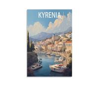 BaHeLs Kyrenia Cyprus Coast Vintage Travel Posters Landscape 08x12inch(20x30cm) Canvas Wall Art Print Painting for Wall Decor Living Room Bedroom