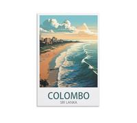 BaHeLs Sri Lanka Colombo Vintage Travel Posters Coast 12x18inch(30x45cm) Canvas Wall Art Print Painting for Wall Decor Living Room Bedroom