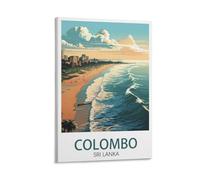 BaHeLs Sri Lanka Colombo Vintage Travel Posters Coast 12x18inch(30x45cm) Canvas Wall Art Print Painting for Wall Decor Living Room Bedroom