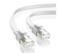 BAHIWOM Cat8 Ethernet Cable 5m, 40Gbps/2000Mhz Lan Network Cable Gigabit Patch Cable, Flat Internet Cable Compatible with Router, with Modem, with PC, with Laptop - White