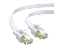 BAHIWOM Cat8 Ethernet Cable 5M,Flat High Speed 40Gbps/2000Mhz RJ45 White | Shielded STP Gigabit Lan Internet Cable with Gold-plated Connectors Perfect for Router,Modem,PC,Laptop,Smart TV