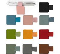 BAHME Pack of 10 Self-Adhesive Pen Loops, Colourful Leather Pen Holder for Notebooks and Calendars, Elastic Pen Loop for Almost All Pen Thicknesses, Universal Pen Holder for Planners and Diaries