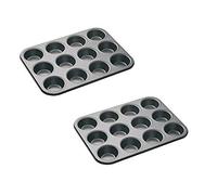 Bahob® 2 Pack 12 Hole Non Stick Cupcake Tray Muffin Pan Baking Moulds Hole Cup (Pack of 1,2,4) (2)
