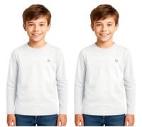 Bahob® 2 Pack Boys Long Sleeve T-Shirt Top Children's Round Neck Long-Sleeve T-Shirt Soft Cotton 3-14 Years (7-8 Years, BFTS-51-E)