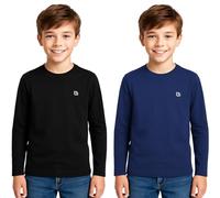 Bahob® 2 Pack Boys Long Sleeve T-Shirt Top Children's Round Neck Long-Sleeve T-Shirt Soft Cotton 3-14 Years (BFTS-51-A 5-6 Years)