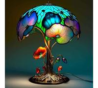 BAHOJAS Stained Glass Plant Series Table Lamp - Vintage Bedside Lamp for Home Decor & Gifting - Creative Night Light for a Unique Ambiance