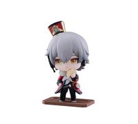 Bahomu Anime Figure, Honkai Star Rail Official Figure - Welcome to Train Tea Party Cute Chibi Trailblazer Caelus, 8cm/3.1" PVC Collectible Figure for HSR Fans (Trailblazer-Male)
