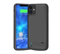 BAHOND Battery Case for iPhone 11, 5000mAh Rechargeable Extended Battery Charging Charger Case, Add 120% Extra Juice, Support Wired Headphones Black