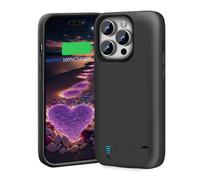 BAHOND Battery Case for iPhone 15 Pro Max, 6000mAh Rechargeable Extended Battery Charging/Charger Case, Add 100% Extra Juice (6.7 Inches) Black