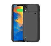 BAHOND Battery Case for iPhone XR, 6000mAh Rechargeable Extended Battery Charging Case, Adds 1.55x Extra Juice, Support Wired Headphones (6.1 Inches) Black