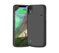 BAHOND Battery Case for iPhone XR, 6000mAh Rechargeable Extended Battery Charging Charger Case, Add 1.55x Extra Juice, Support Wired Headphones (6.1 Inches) Black
