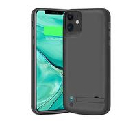 BAHOND [Upgraded] Battery Case for iPhone 11, 6000mAh Rechargeable Extended Battery Charging Charger Case, Add 120% Extra Juice, Support Wire Headphones Black