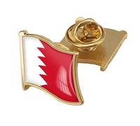 Bahrain Pin Badges Brooch - Simple Crystal Flag Print Lapel Pin,Patriotic Butterfly Buckle Flag Brooch For Unisex Clothing Bags Shirt Backpack Crafts