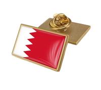 Bahrain Pin Badges Brooch - Simple Crystal Flag Print Lapel Pin,Patriotic Flag Brooch Pin For Unisex Clothing Bags Shirt Backpack Crafts Rectangle