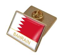 Bahrain Pin Badges Brooch - Simple Crystal Flag Print Lapel Pin,Patriotic Flag Brooch Pin For Unisex Clothing Bags Shirt Backpack Crafts Character