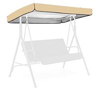 BAHULA Replacement Canopy for Garden Swing Chair, Swing Seat Canopy Cover 3 Seater Waterproof Windproof Anti-UV Polyester Cover,Beige,191 * 120 * 20cm