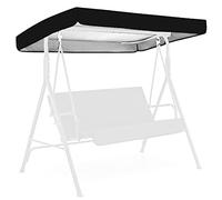 BAHULA Replacement Canopy for Garden Swing Chair, Swing Seat Canopy Cover 3 Seater Waterproof Windproof Anti-UV Polyester Cover,Black,191 * 120 * 20cm