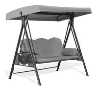 BAHULA Replacement Canopy for Swing Seat 3 Seater Garden Hammock Cover, 210D Oxford Cloth Patio Swing Top Cover with 4 Reinforced straps - UV Protection,Gray,191x120x20cm