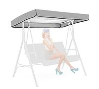 BAHULA Swing Chair Canopy Replacement, Replacement Canopy for Swings Seat, Garden Swings Chair Cover Waterproof Anti-UV, 3 Seater Garden Swings Top Covers,Grey