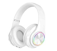 BAIAA Gaming Headset Over-Ear, Bluetooth Headphones with LED Light Noise Cancelling and Volume Control for Xbox One PC Laptop Tablet Mac Smart Phone, Multiple Colors to Choose From (White)