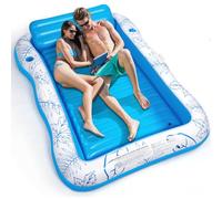 BAIAI Inflatable Tanning Pool Lounger Float - Tub Sunbathing Pool Lounge Raft Floatie Toys Mat - Water Filled Tanning Bed Pad for Adult Blow Up Kiddie Pool Kids Ball Pit Pool (XL)