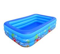Baiao Inflatable Paddling Pool, 3 Rings Large Rectangular, Family Swimming Pool for Adults, Indoor Outdoor 78.8" x 49" x 20" (200CM)