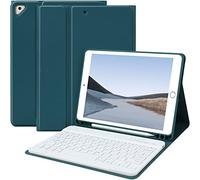 BAIBAO iPad 9th Generation Case with Keyboard 10.2 Inch - Detachable Slim Cover with Pencil Holder, Compatible with iPad 8th/7th Gen, Pro 10.5, Air 3rd (Midnight Green)