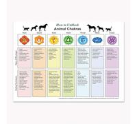 Baibexing 7 Chakras Animal Pet Infographic, Laminated Dog And Cat Chakra Poster, Animal Chakra Blockage And Healing Technique Poster Canvas Painting 50X70Cm Unframed