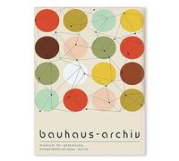 Baibexing Abstract Bauhaus Geometric Colorful Canvas Painting Poster Print Picture Nordic Simple Lines Color Block Wall Art Living Room Decor A23 50X70Cm Unframed