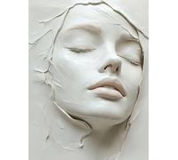 Baibexing Abstract Black And White Female Face Art Canvas Painting Minimalist Figure Aesthetic Posters Prints Living Room Home Decor A7 60X90Cm Unframed