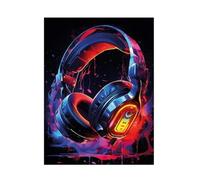 Baibexing Abstract Color Headphones Game Remote Control Poster And Prints Canvas Painting Wall Art For Game Room Boys Room Home Decoration A8 21X30Cm Unframed