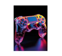 Baibexing Abstract Color Headphones Game Remote Control Poster And Prints Canvas Painting Wall Art For Game Room Boys Room Home Decoration A6 21X30Cm Unframed