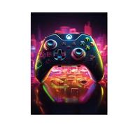 Baibexing Abstract Color Headphones Game Remote Control Poster And Prints Canvas Painting Wall Art For Game Room Boys Room Home Decoration A7 30X40Cm Unframed