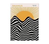 Baibexing Abstract Orange Blue Bauhaus Geometric Wall Art Poster Nordic Sun Canvas Painting Print Picture Modern Living Room Home Decor A2 50X70Cm Unframed
