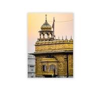 Baibexing Amritsar India Golden Temple Photography Canvas Poster Sikh Wall Art Prints Hindi Religious Decoration Painting Home Decor 40X50Cm Unframed