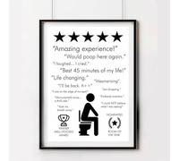 Baibexing Bathroom Quote Sign Print Black White Poster Amazing Experience Would Poop Here Again Toilet Art Canvas Painting Bathroom Decor 40X50Cm Unframed
