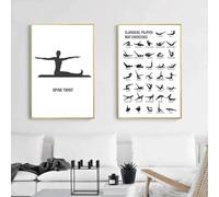 Baibexing Black And White Pilates Simple Wall Art Canvas Painting Print Poster, Suitable For Home, Room, Classroom Decoration 50X70Cmx2Pcs Unframed