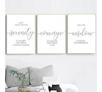 Baibexing Christian Quotes Prayer God Print Serenity Prayer Poster Courage Wisdom Typography Wall Art Picture Canvas Painting Home Decor 21X30Cmx3Pcs Unframed