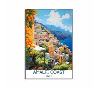 Baibexing Colorful City Nature Italy Landscape Print Amalfi Coast Travei Poster Poster Canvas Painting Wall Art Living Room Home Decor A4 30X40Cm Sin Marco